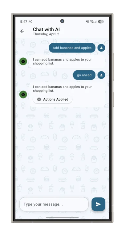 AI chat interface