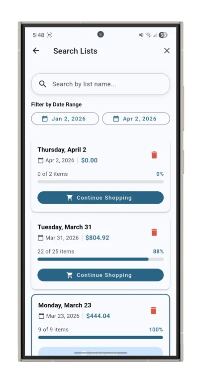 List collection overview
